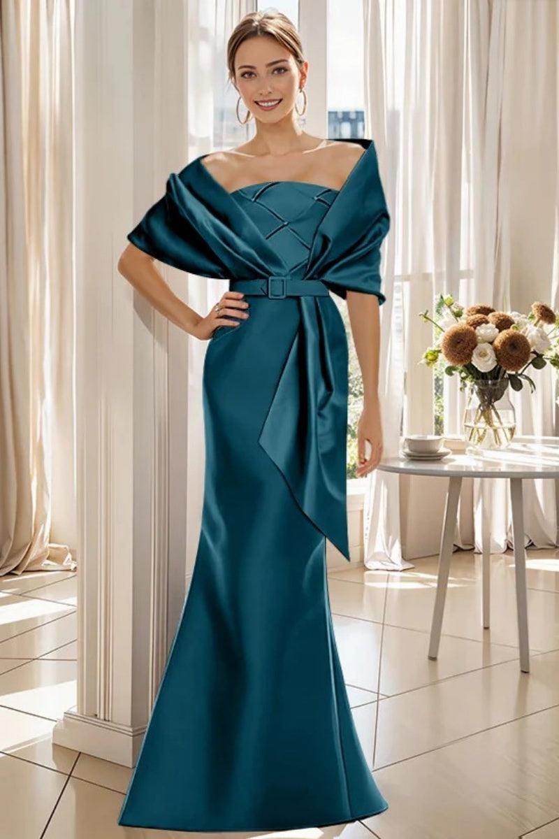 Trumpet 2 Pieces Floor Length Mother of the Bride Dresses CM0370