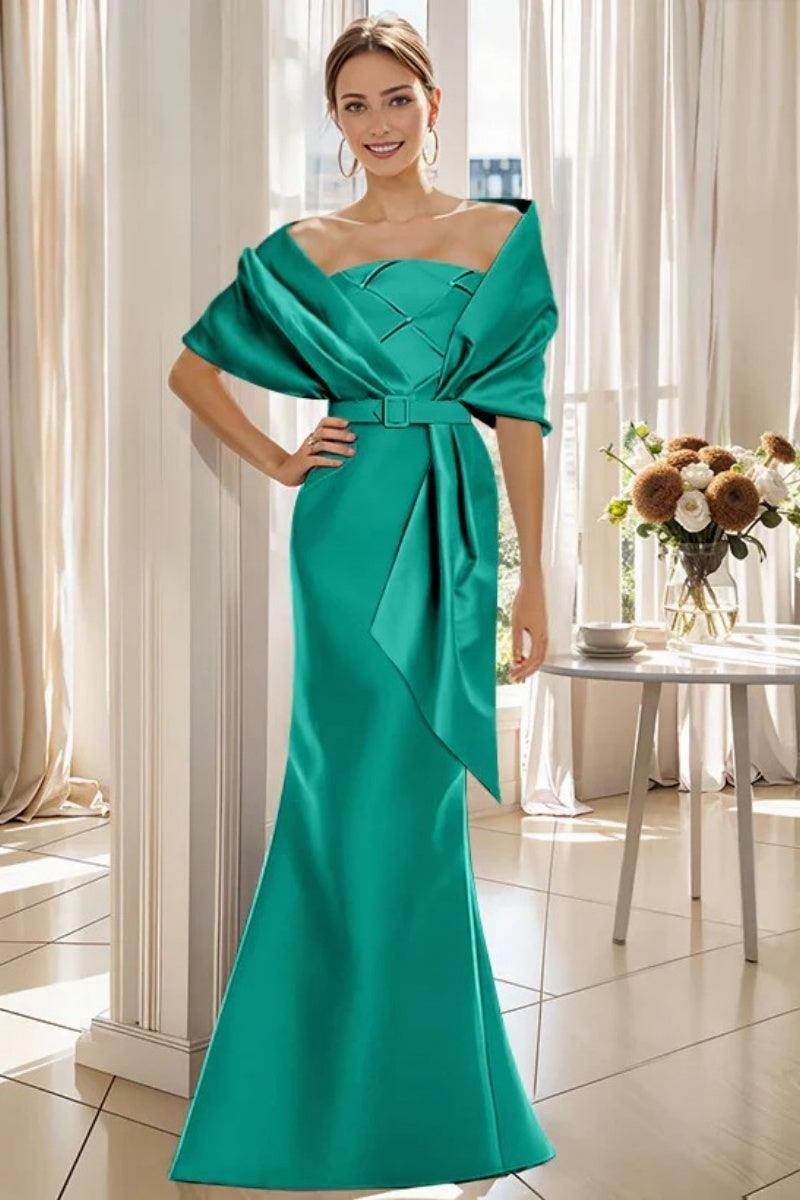 Trumpet 2 Pieces Floor Length Mother of the Bride Dresses CM0370
