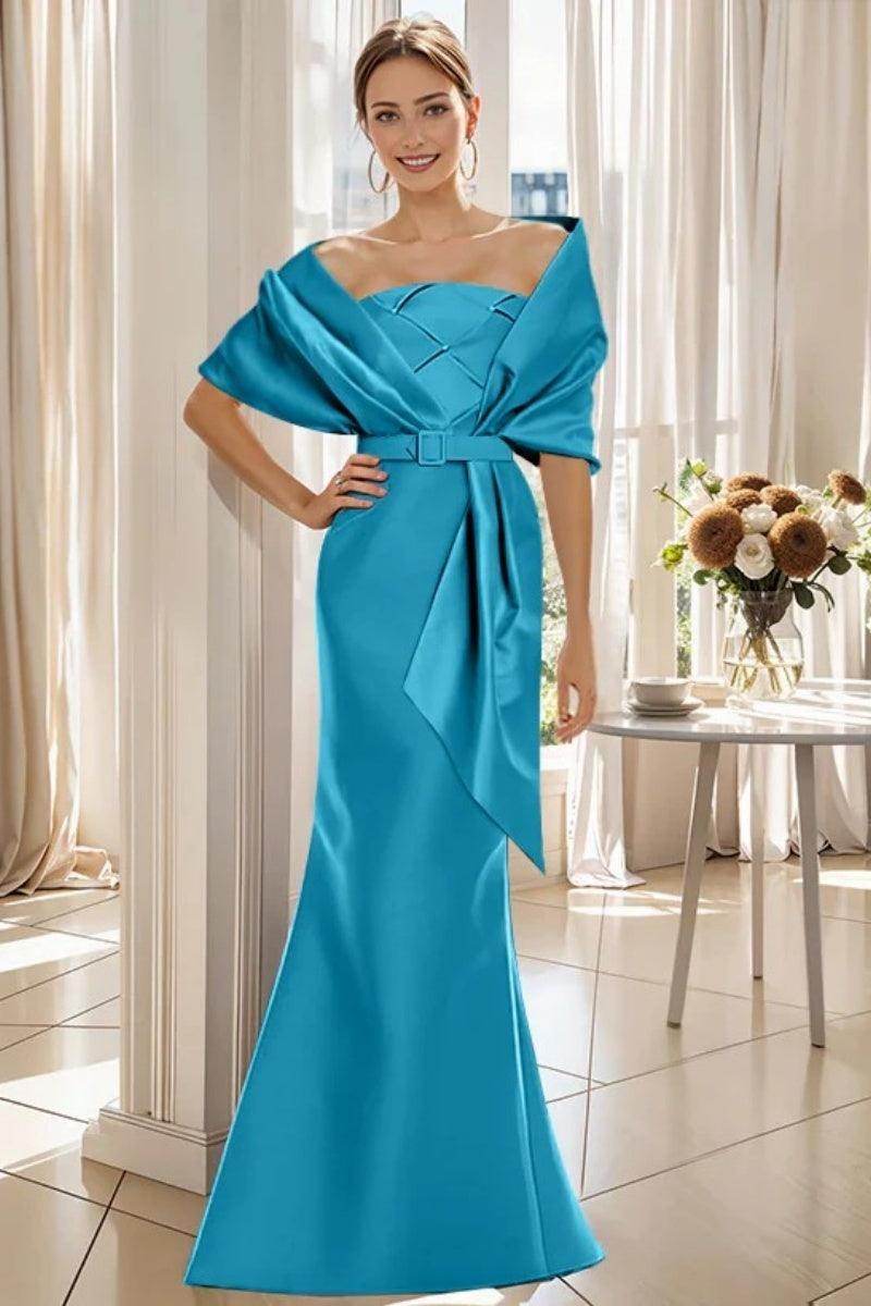 Trumpet 2 Pieces Floor Length Mother of the Bride Dresses CM0370