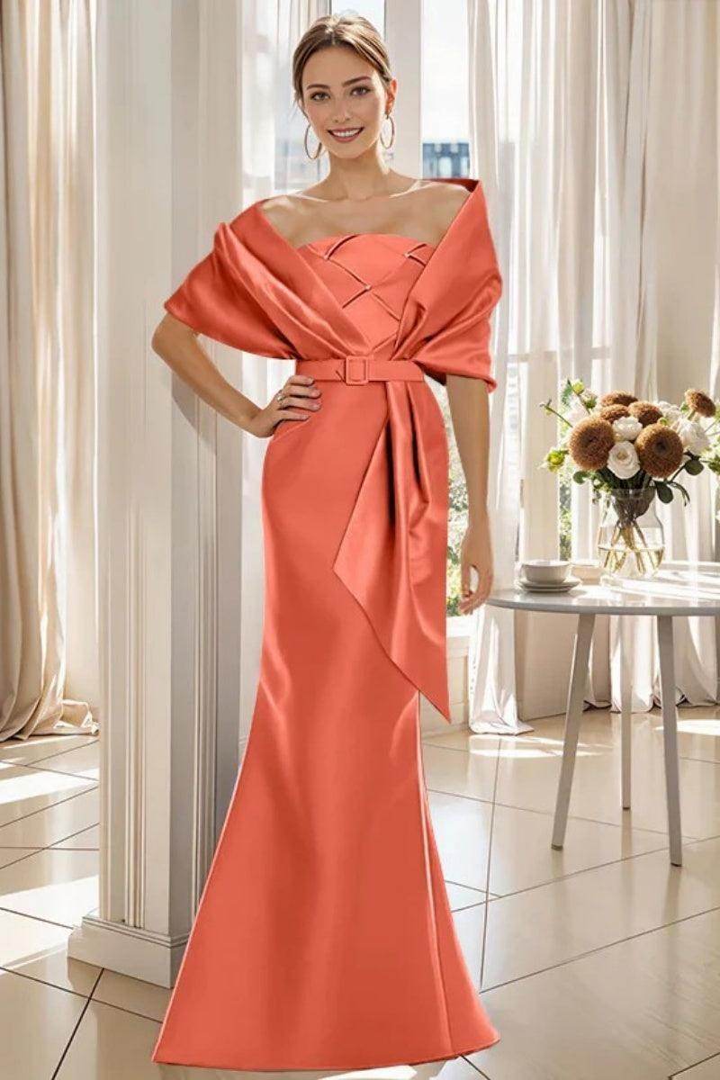 Trumpet 2 Pieces Floor Length Mother of the Bride Dresses CM0370
