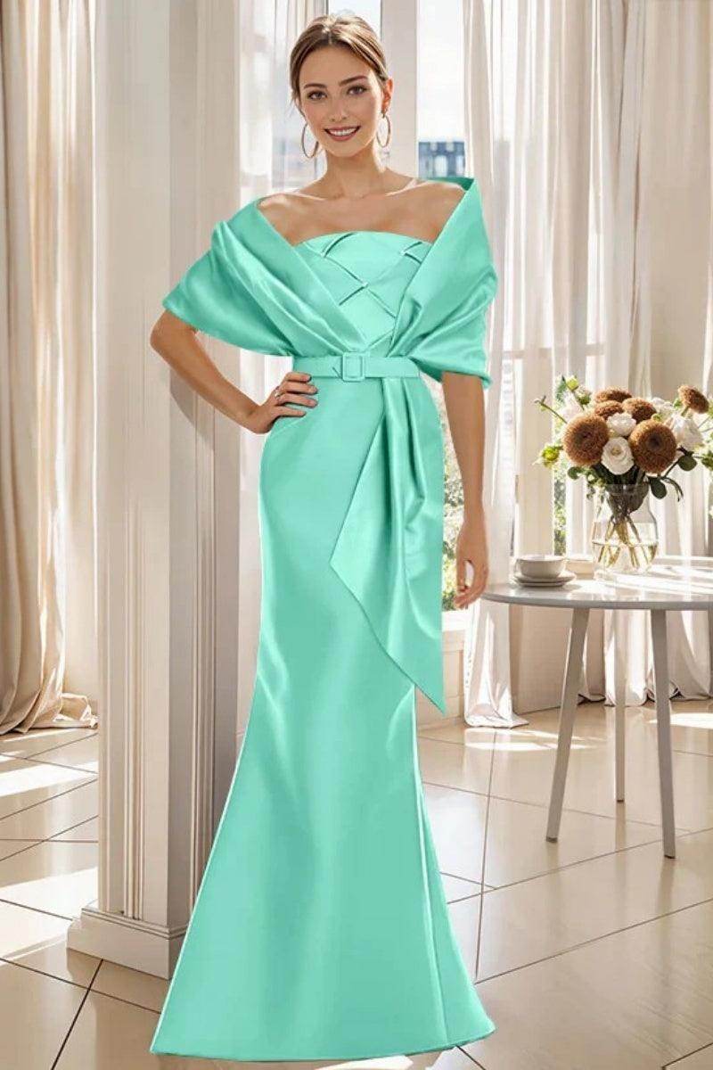 Trumpet 2 Pieces Floor Length Mother of the Bride Dresses CM0370