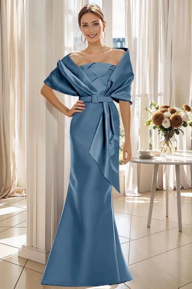 Trumpet 2 Pieces Floor Length Mother of the Bride Dresses CM0370