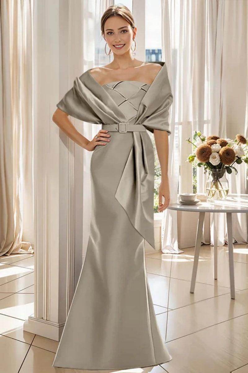 Trumpet 2 Pieces Floor Length Mother of the Bride Dresses CM0370