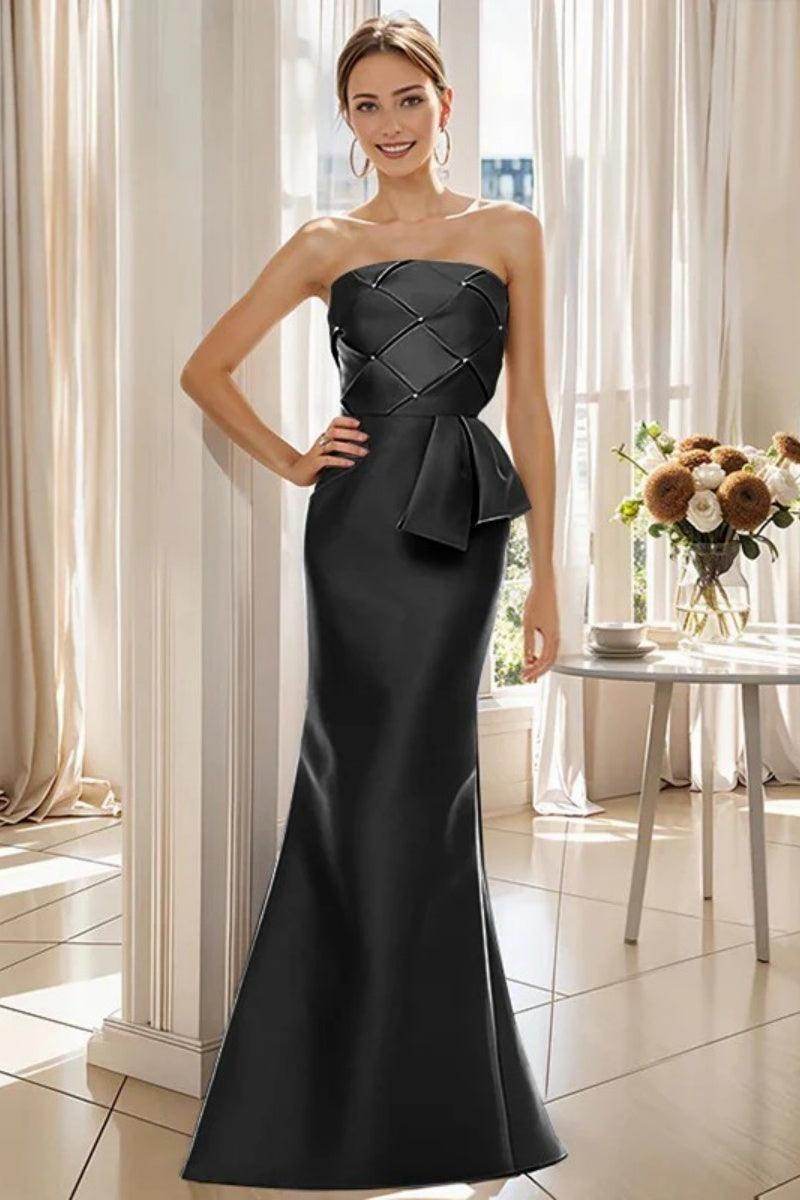 Mermaid Strapless Sleeveless Floor Length Mother Dresses CM0371