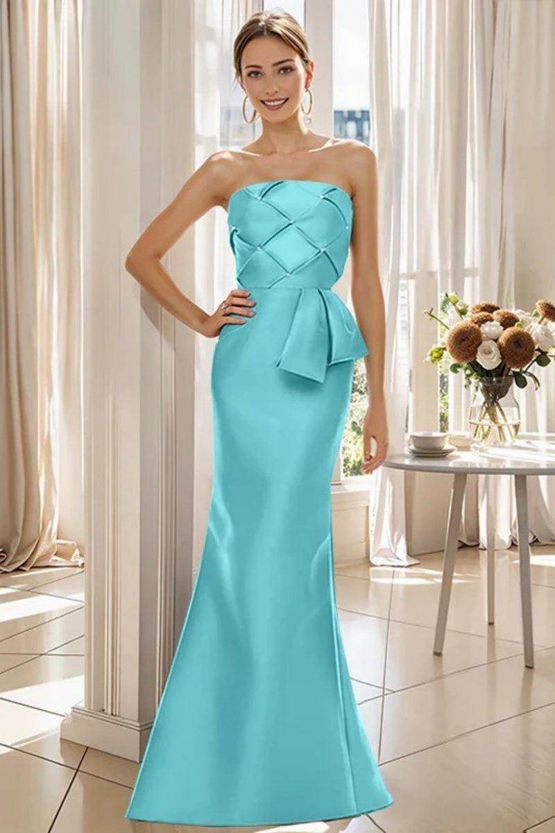 Mermaid Strapless Sleeveless Floor Length Mother Dresses CM0371