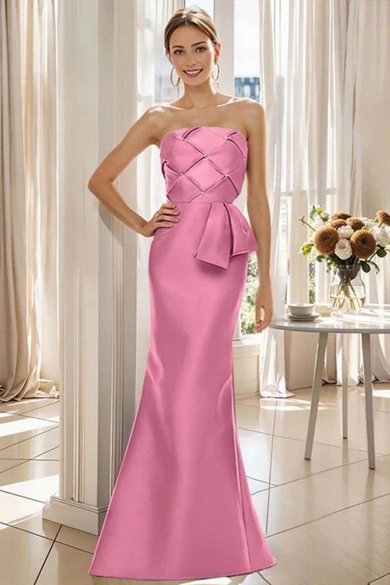 Mermaid Strapless Sleeveless Floor Length Mother Dresses CM0371