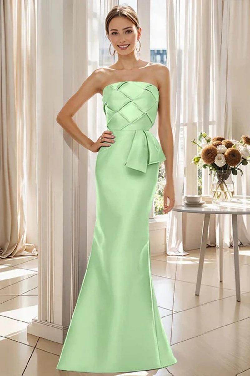 Mermaid Strapless Sleeveless Floor Length Mother Dresses CM0371
