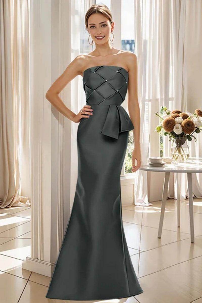 Mermaid Strapless Sleeveless Floor Length Mother Dresses CM0371