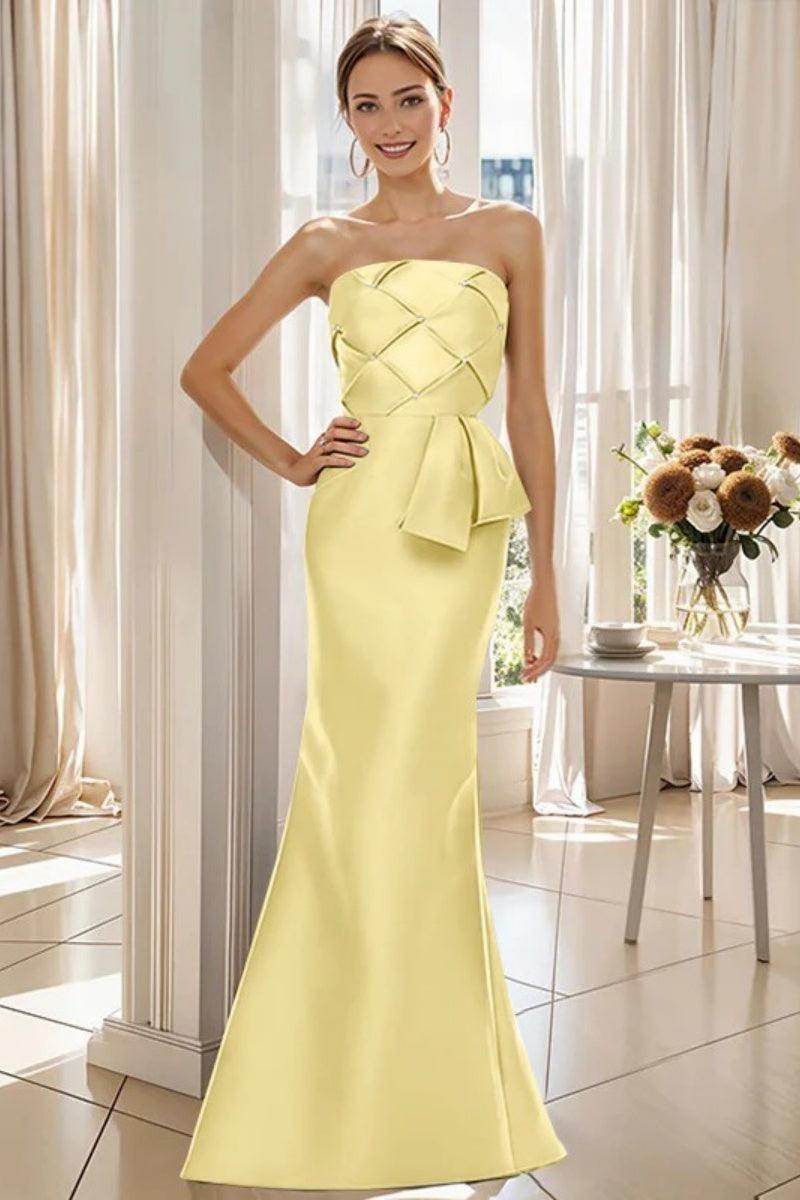 Mermaid Strapless Sleeveless Floor Length Mother Dresses CM0371