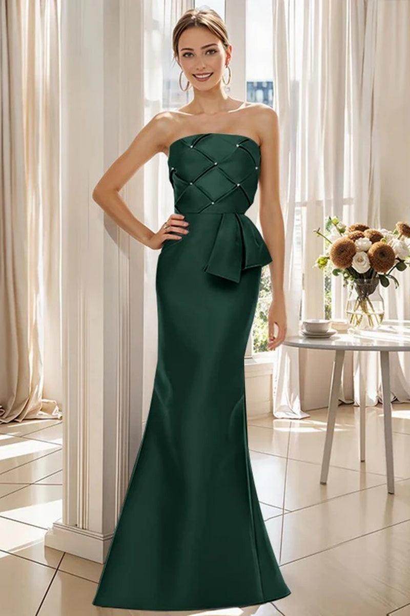 Mermaid Strapless Sleeveless Floor Length Mother Dresses CM0371