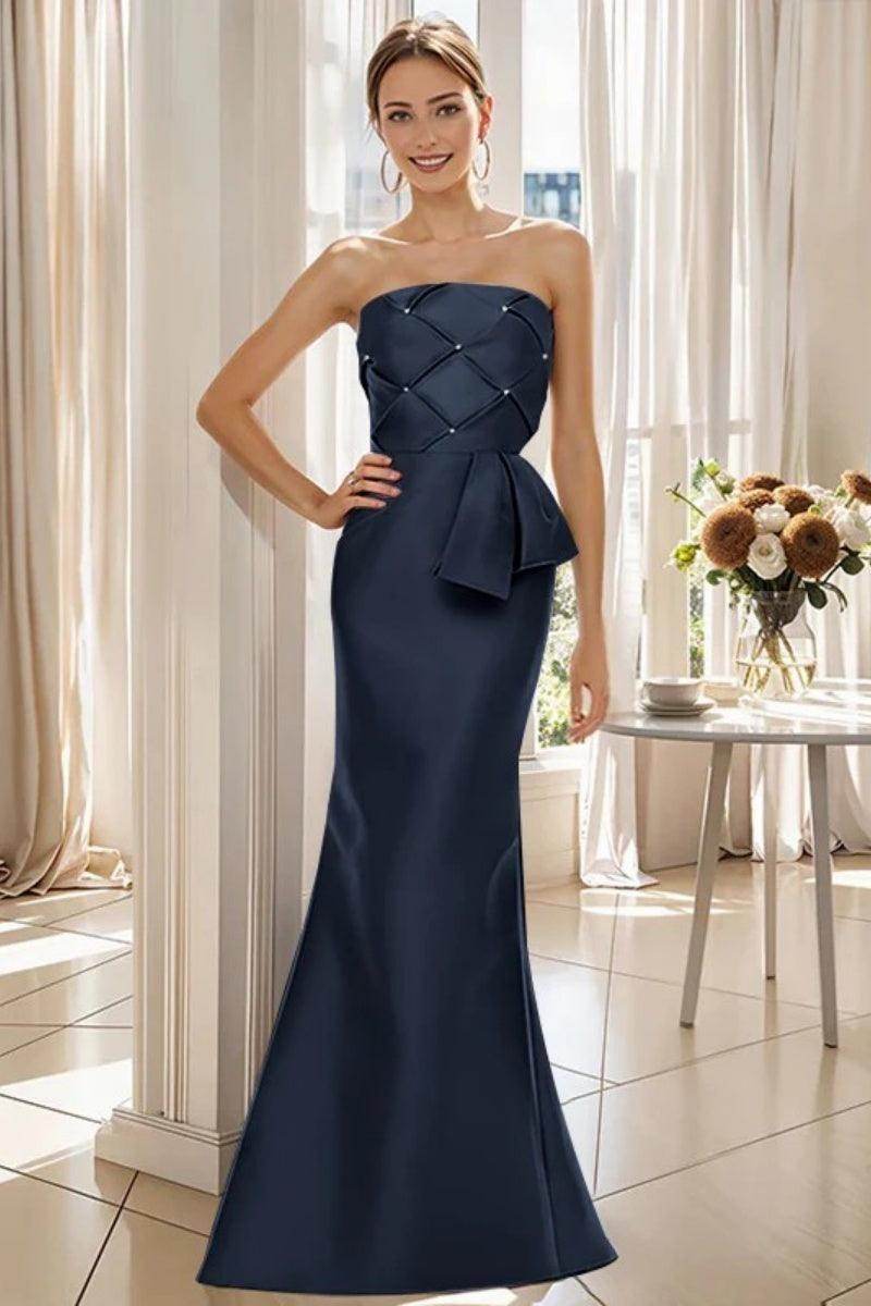 Mermaid Strapless Sleeveless Floor Length Mother Dresses CM0371