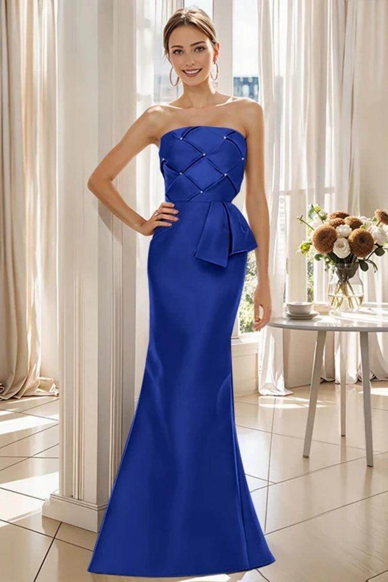 Mermaid Strapless Sleeveless Floor Length Mother Dresses CM0371