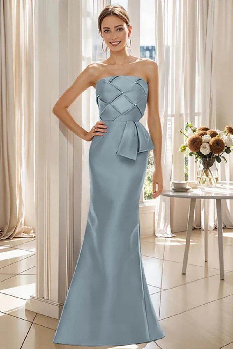 Mermaid Strapless Sleeveless Floor Length Mother Dresses CM0371
