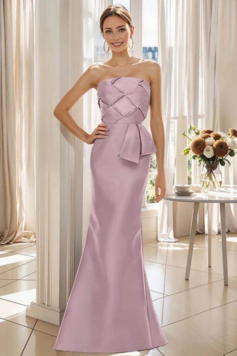 Mermaid Strapless Sleeveless Floor Length Mother Dresses CM0371