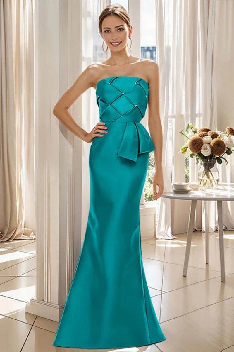 Mermaid Strapless Sleeveless Floor Length Mother Dresses CM0371