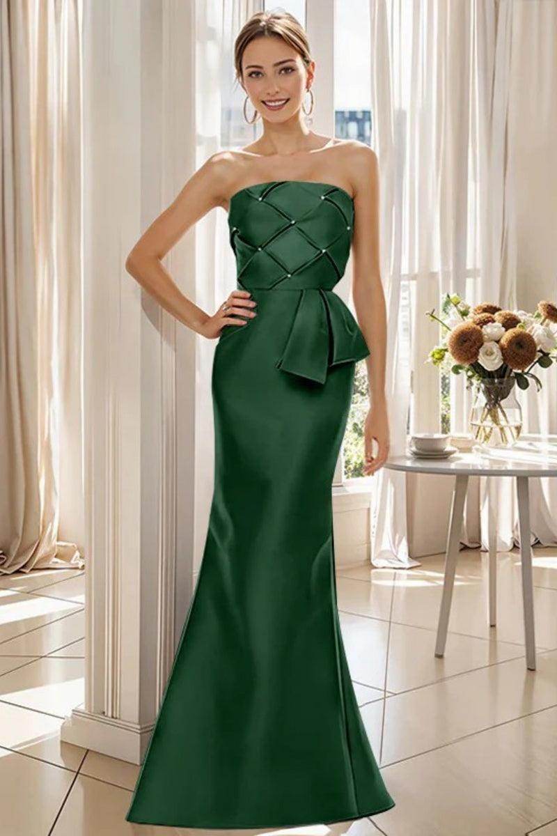 Mermaid Strapless Sleeveless Floor Length Mother Dresses CM0371