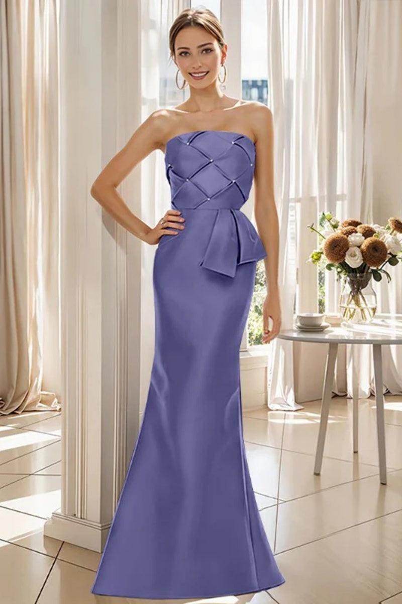 Mermaid Strapless Sleeveless Floor Length Mother Dresses CM0371