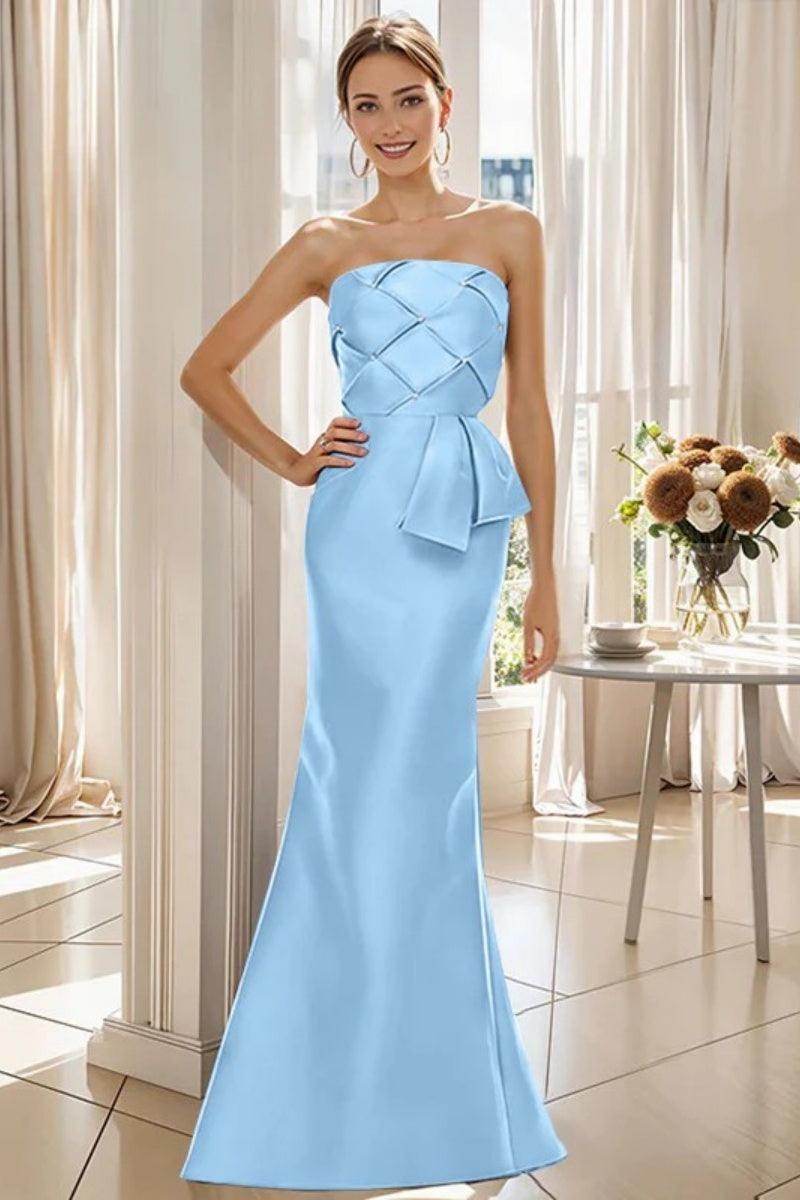 Mermaid Strapless Sleeveless Floor Length Mother Dresses CM0371