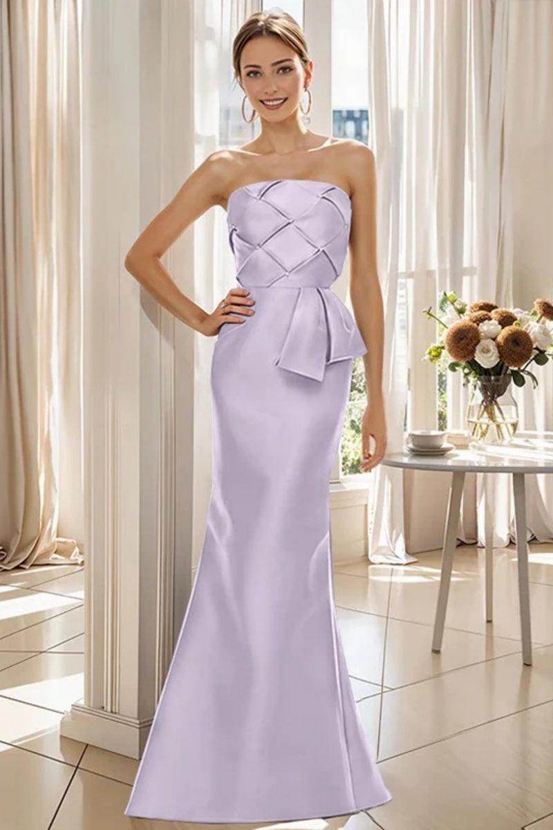 Mermaid Strapless Sleeveless Floor Length Mother Dresses CM0371