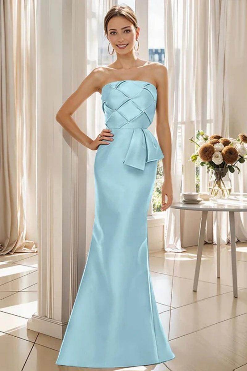 Mermaid Strapless Sleeveless Floor Length Mother Dresses CM0371