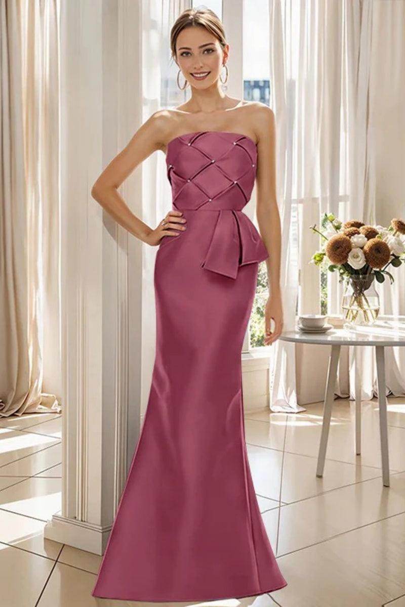 Mermaid Strapless Sleeveless Floor Length Mother Dresses CM0371
