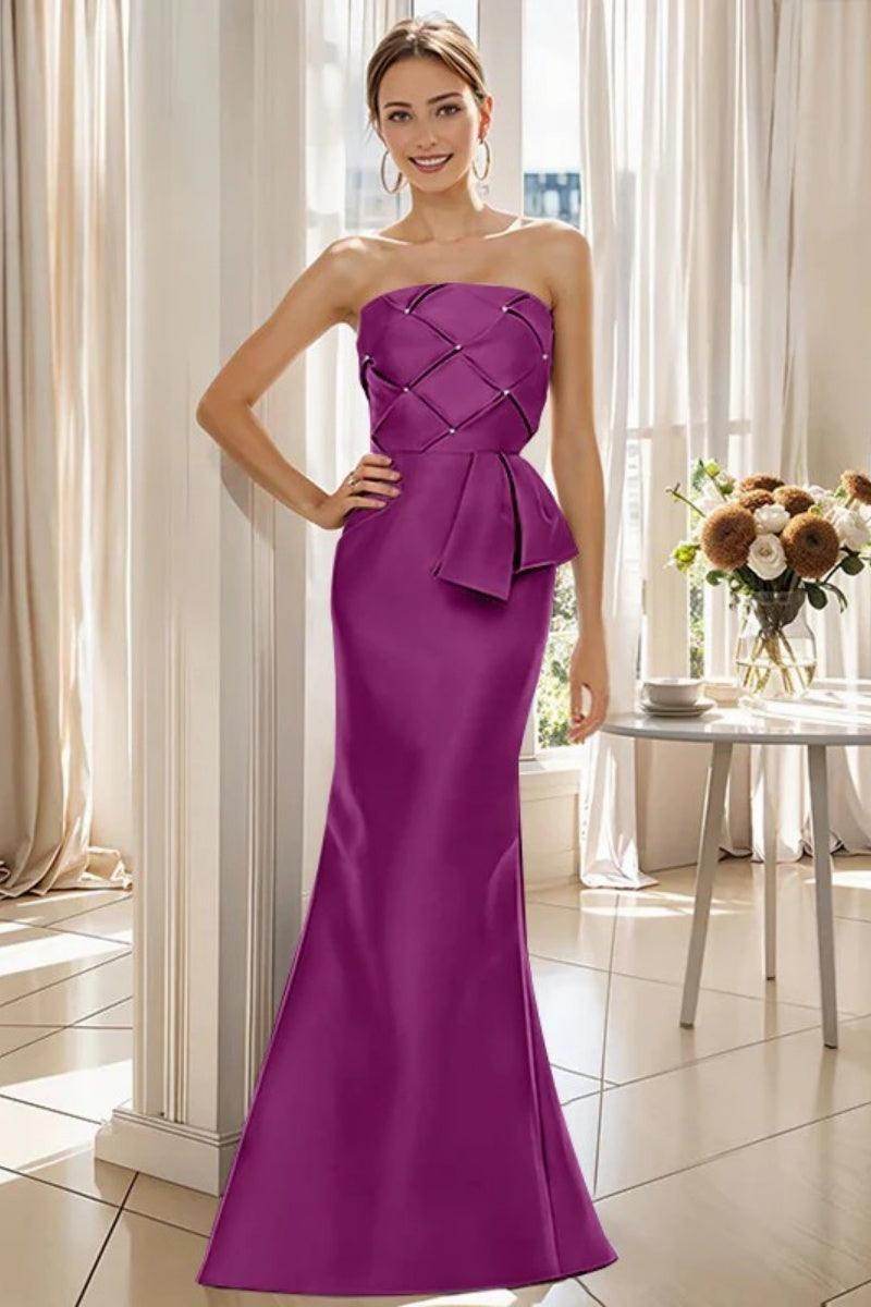 Mermaid Strapless Sleeveless Floor Length Mother Dresses CM0371