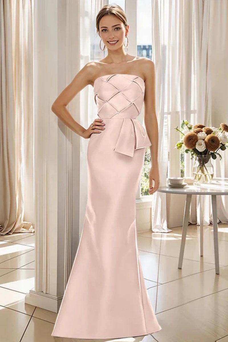 Mermaid Strapless Sleeveless Floor Length Mother Dresses CM0371