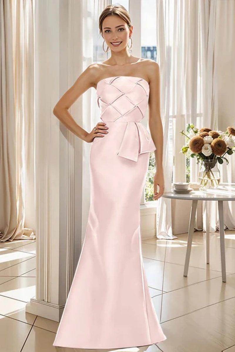 Mermaid Strapless Sleeveless Floor Length Mother Dresses CM0371
