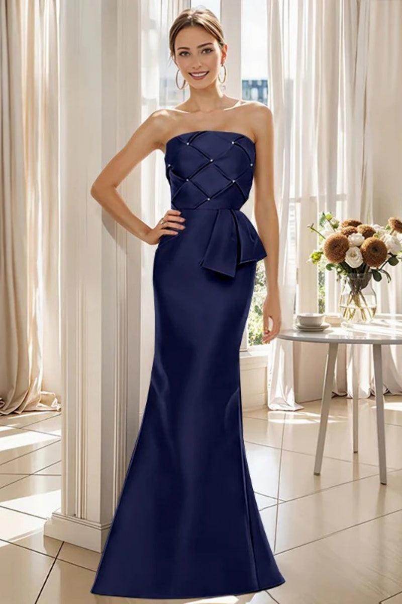 Mermaid Strapless Sleeveless Floor Length Mother Dresses CM0371