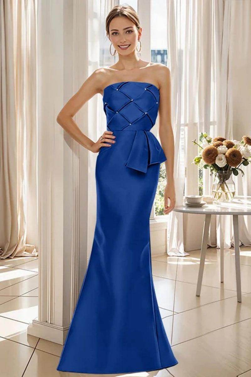 Mermaid Strapless Sleeveless Floor Length Mother Dresses CM0371