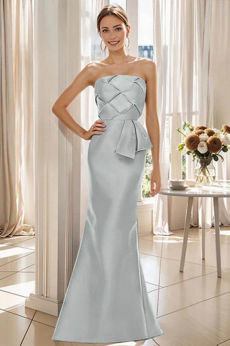 Mermaid Strapless Sleeveless Floor Length Mother Dresses CM0371
