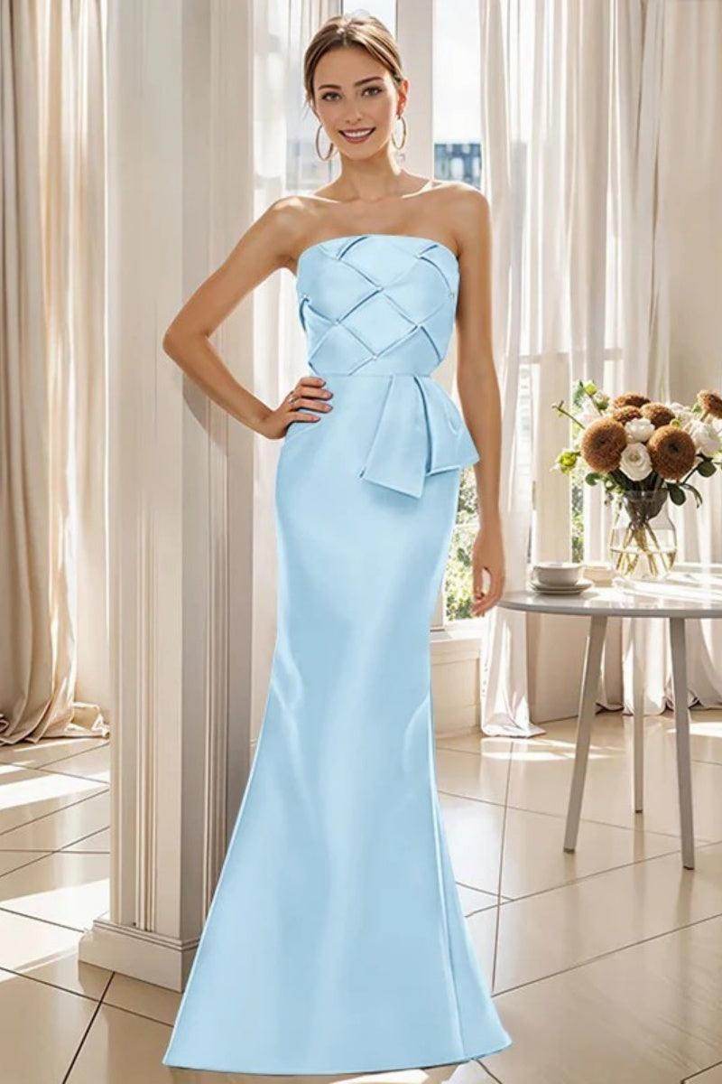 Mermaid Strapless Sleeveless Floor Length Mother Dresses CM0371