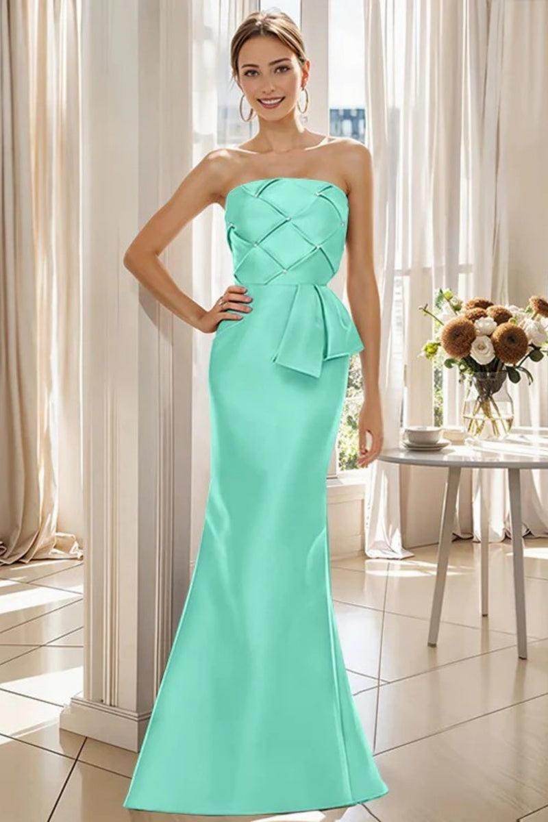 Mermaid Strapless Sleeveless Floor Length Mother Dresses CM0371