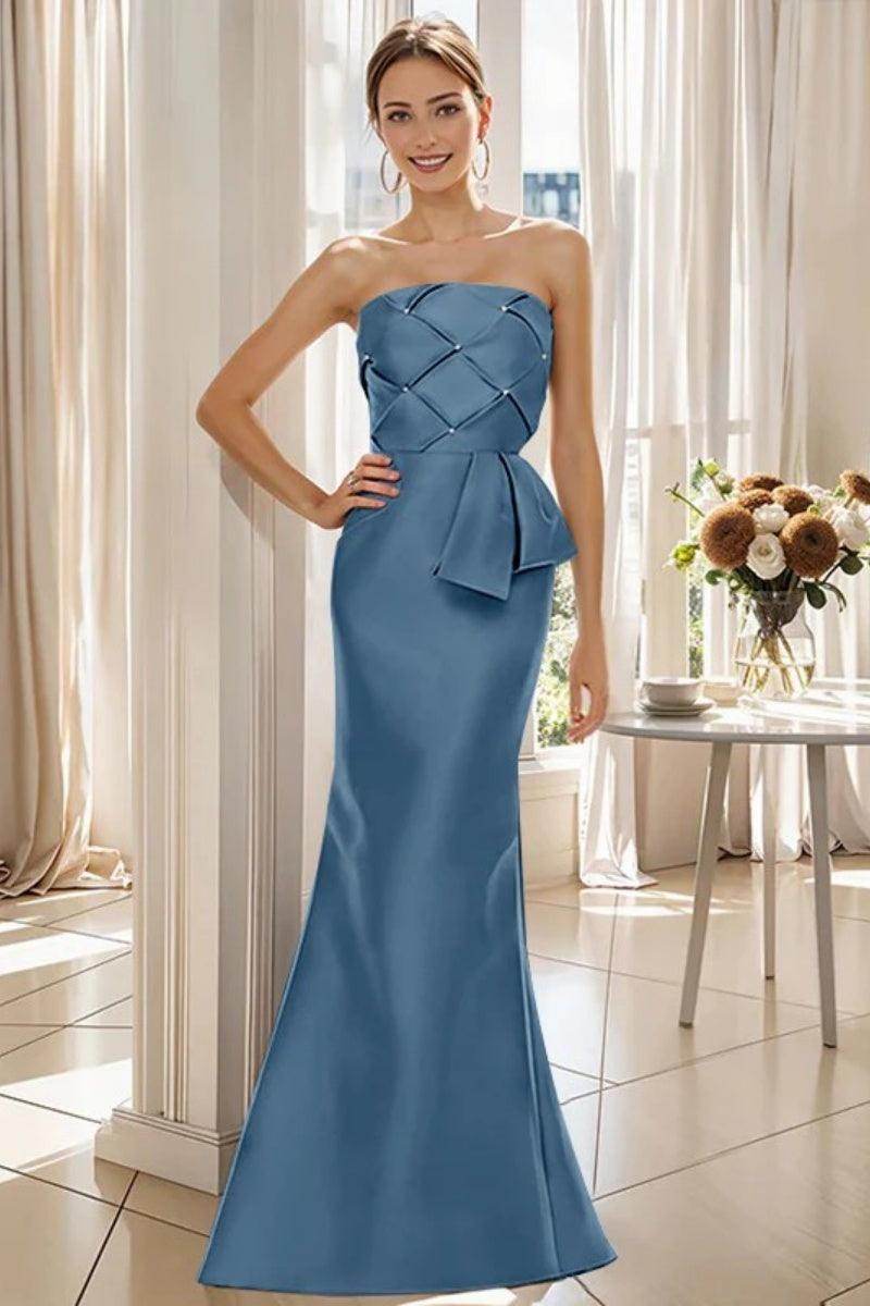 Mermaid Strapless Sleeveless Floor Length Mother Dresses CM0371