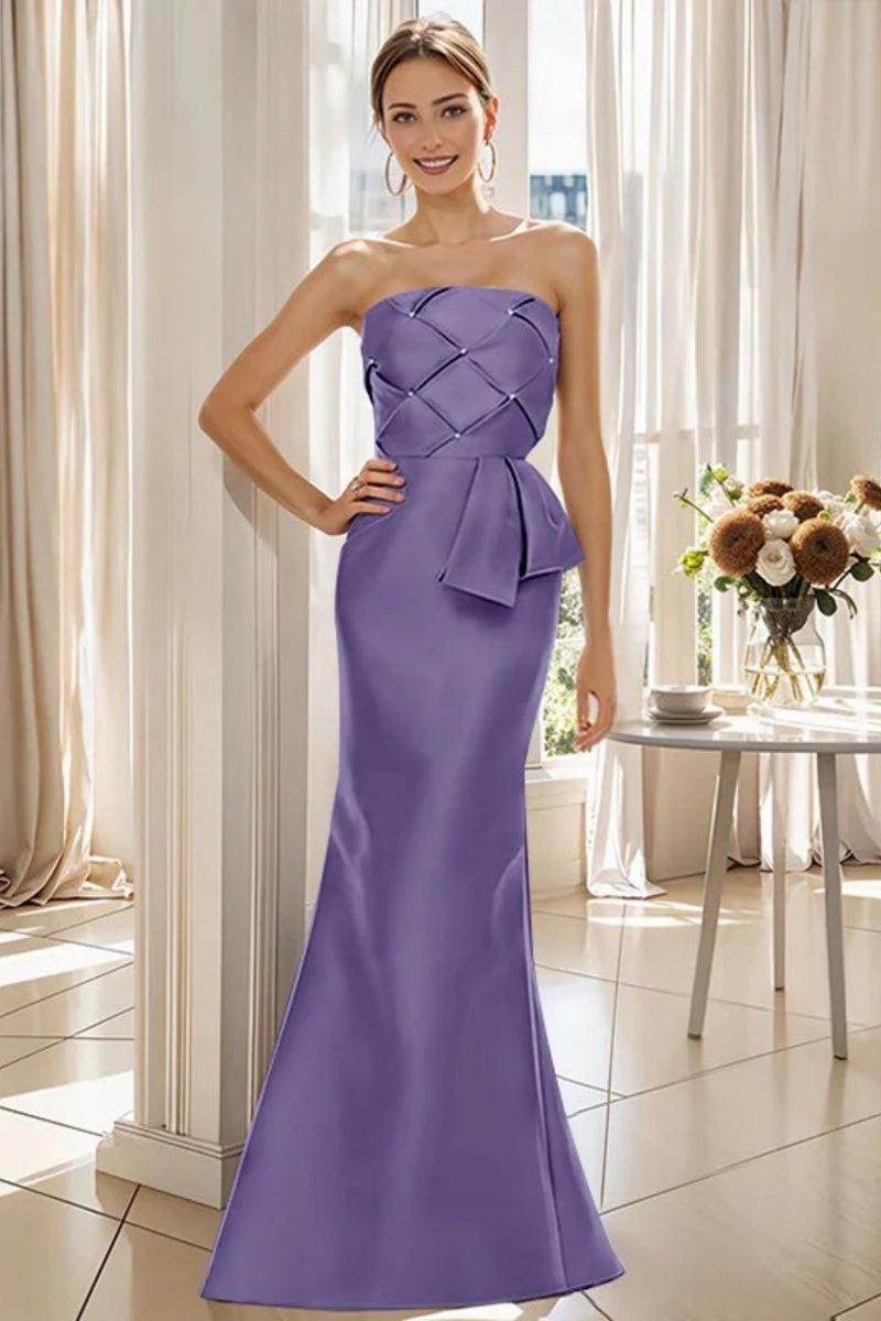 Mermaid Strapless Sleeveless Floor Length Mother Dresses CM0371