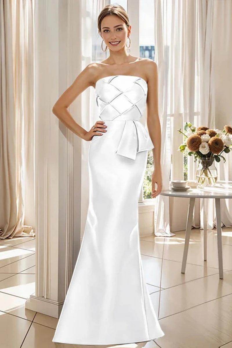 Mermaid Strapless Sleeveless Floor Length Mother Dresses CM0371