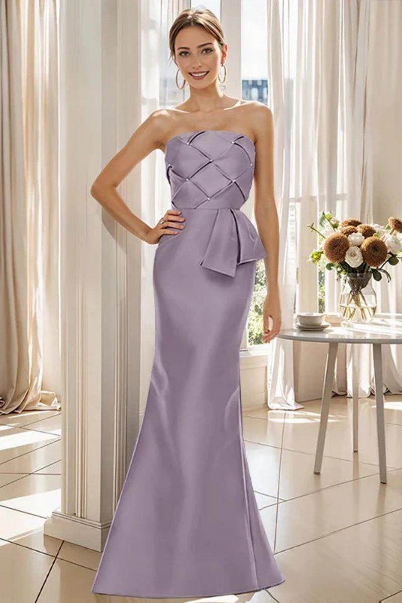 Mermaid Strapless Sleeveless Floor Length Mother Dresses CM0371