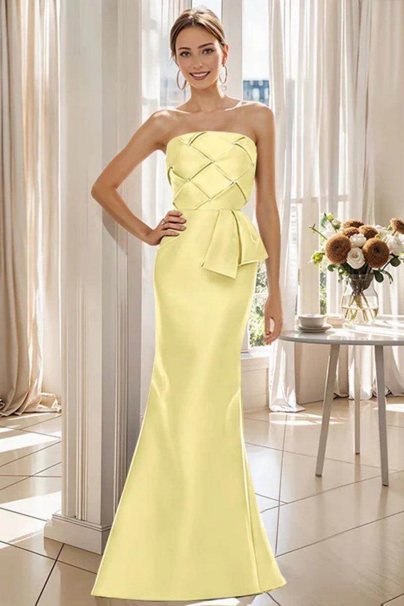 Mermaid Strapless Sleeveless Floor Length Mother Dresses CM0371
