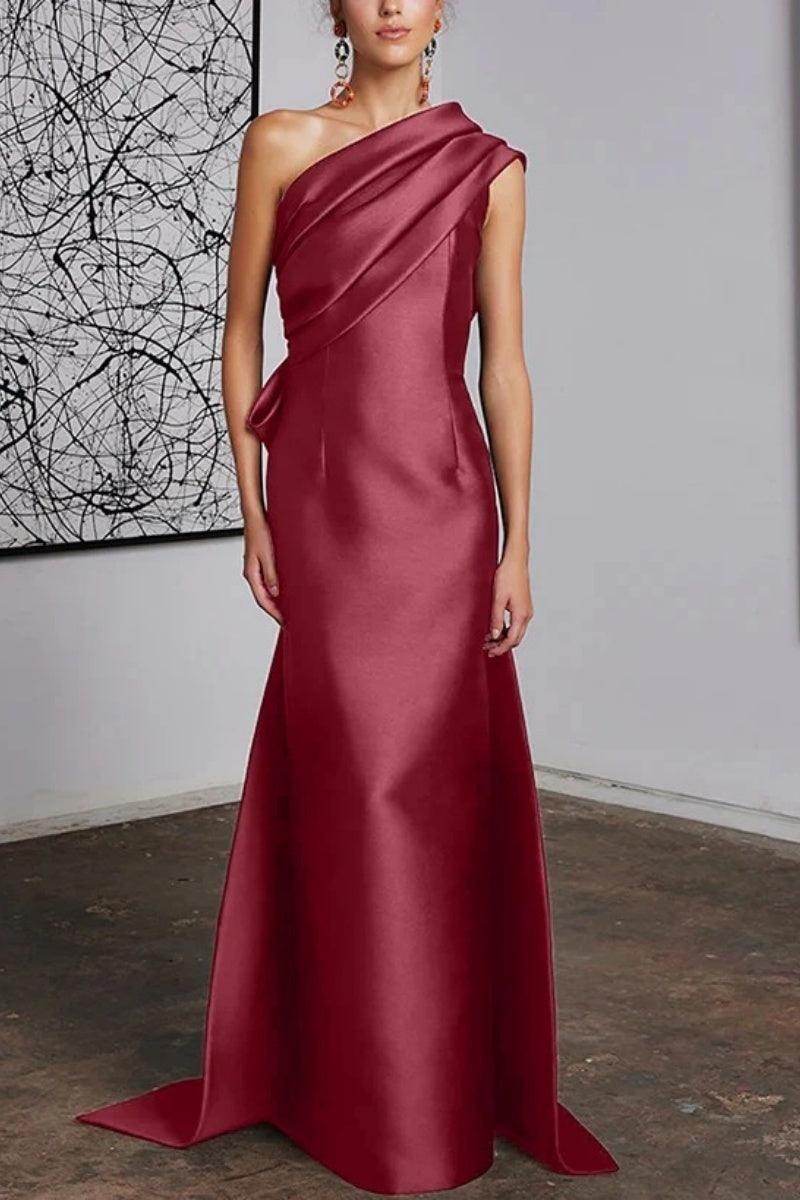 Sheath Column One Shoulder Mother of the Bride Dresses CM0372