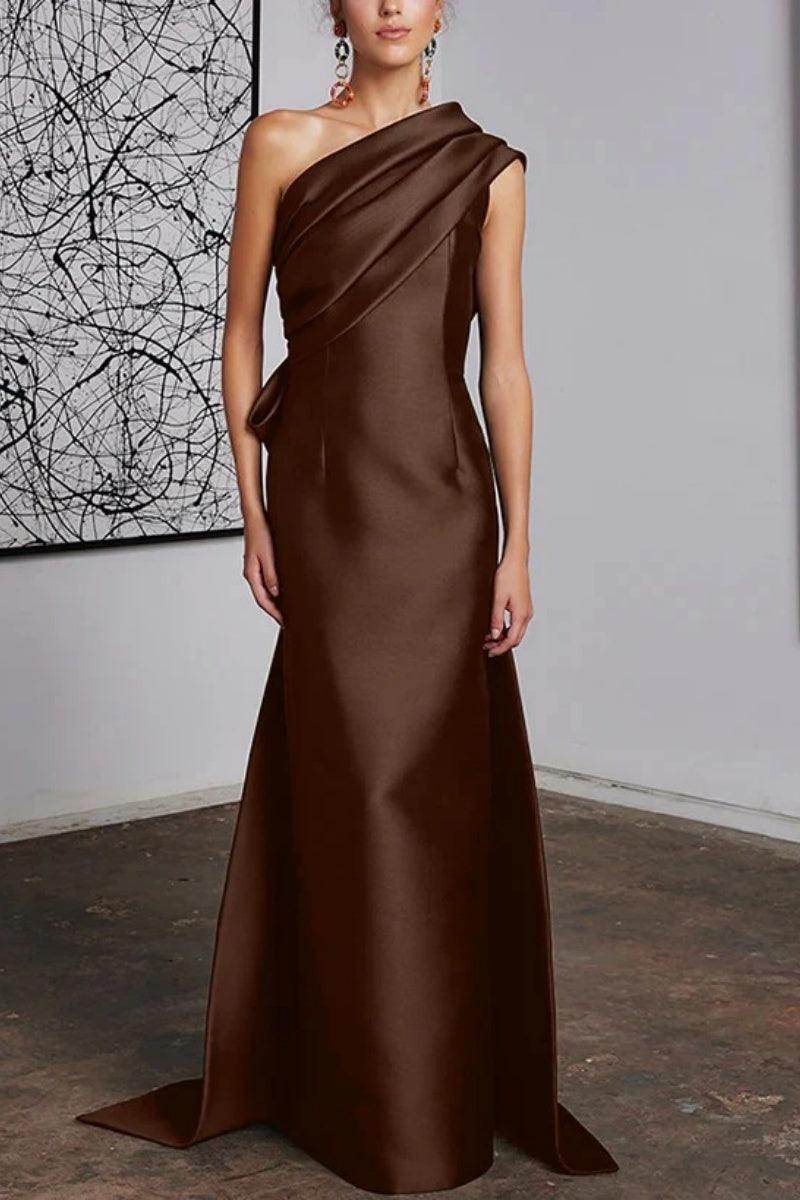 Sheath Column One Shoulder Mother of the Bride Dresses CM0372
