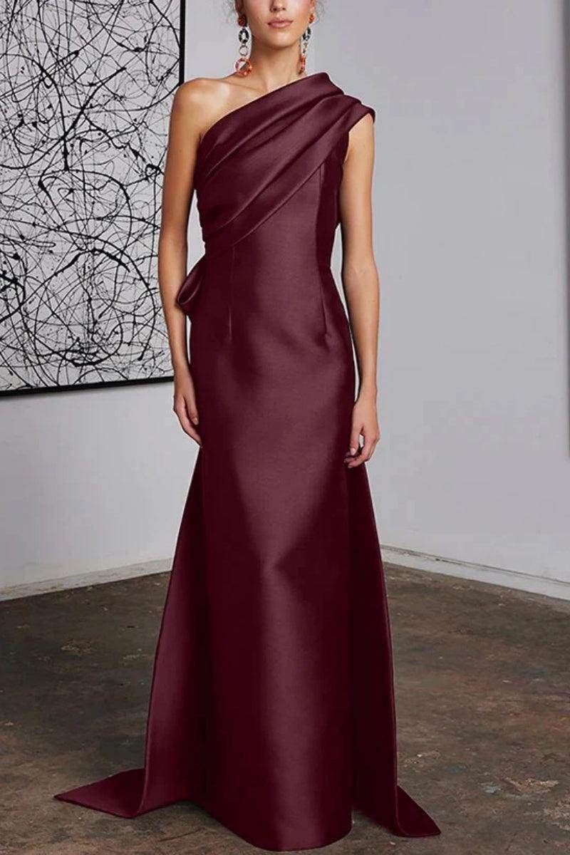 Sheath Column One Shoulder Mother of the Bride Dresses CM0372