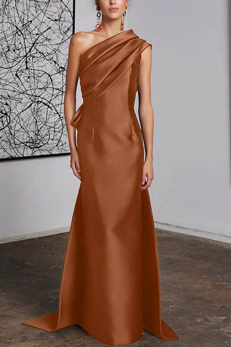 Sheath Column One Shoulder Mother of the Bride Dresses CM0372