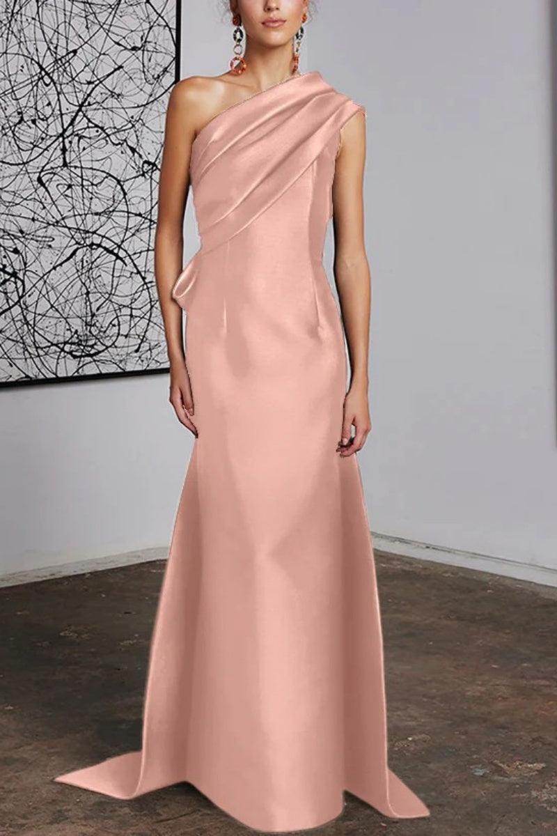 Sheath Column One Shoulder Mother of the Bride Dresses CM0372