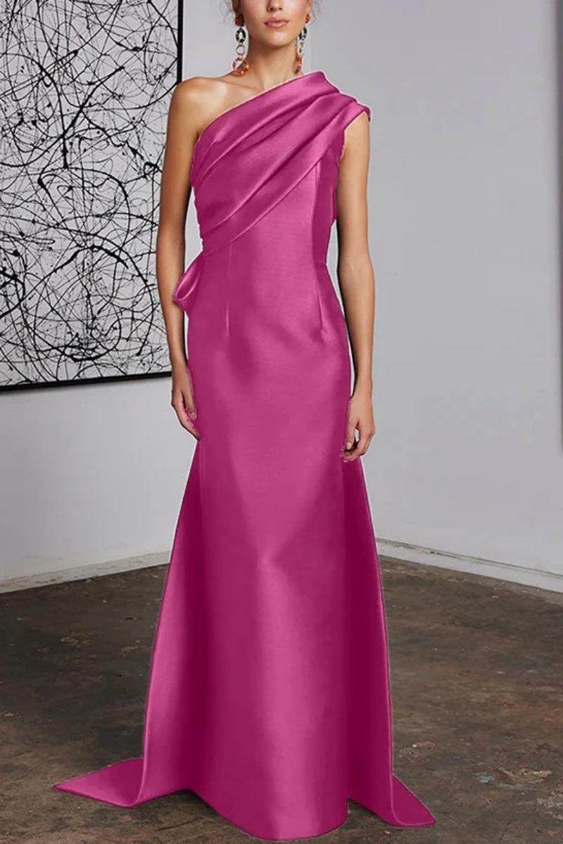 Sheath Column One Shoulder Mother of the Bride Dresses CM0372