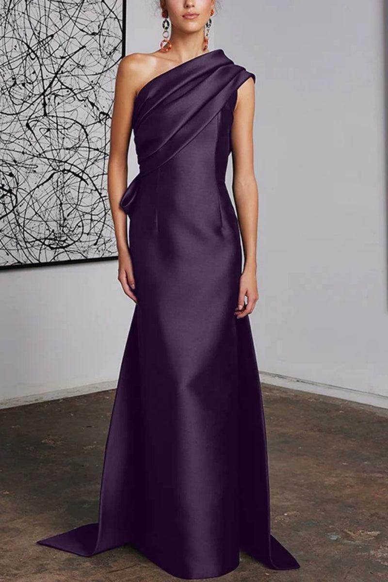 Sheath Column One Shoulder Mother of the Bride Dresses CM0372