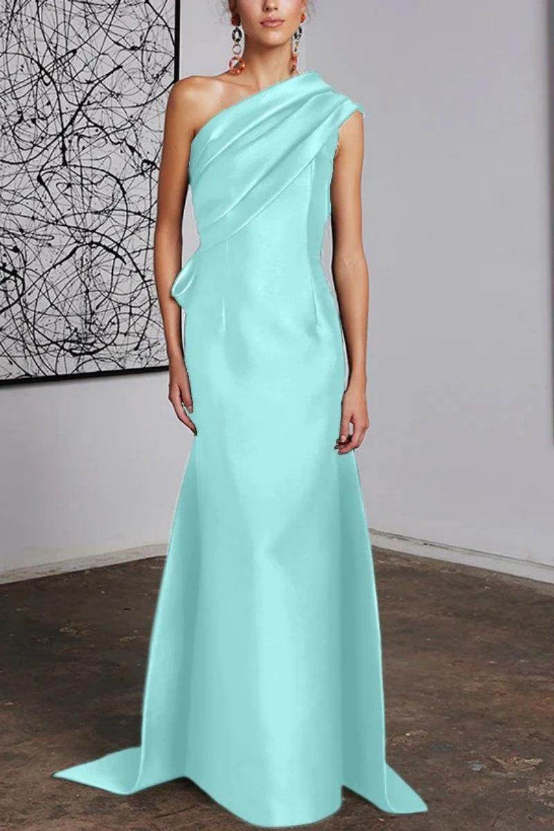 Sheath Column One Shoulder Mother of the Bride Dresses CM0372