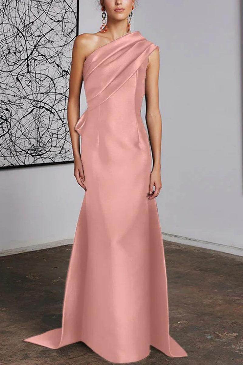 Sheath Column One Shoulder Mother of the Bride Dresses CM0372