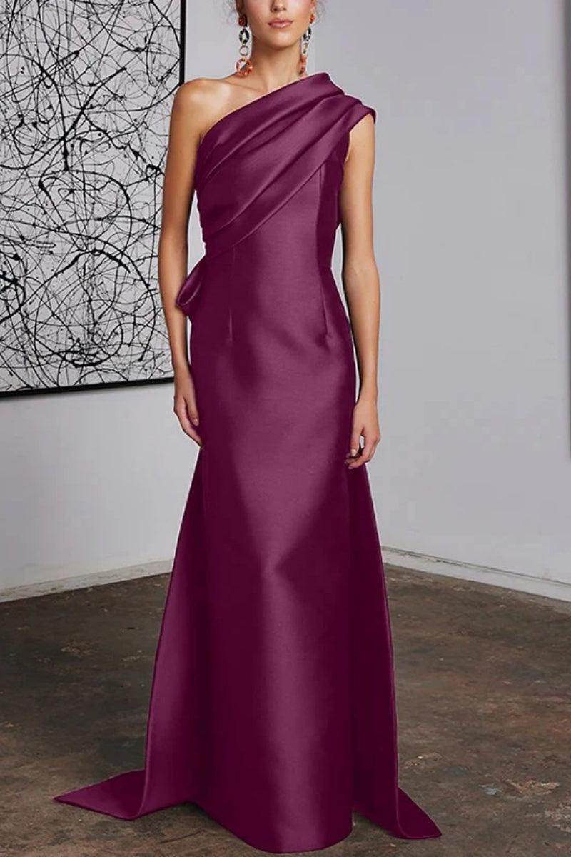 Sheath Column One Shoulder Mother of the Bride Dresses CM0372