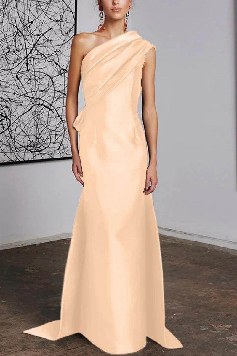 Sheath Column One Shoulder Mother of the Bride Dresses CM0372