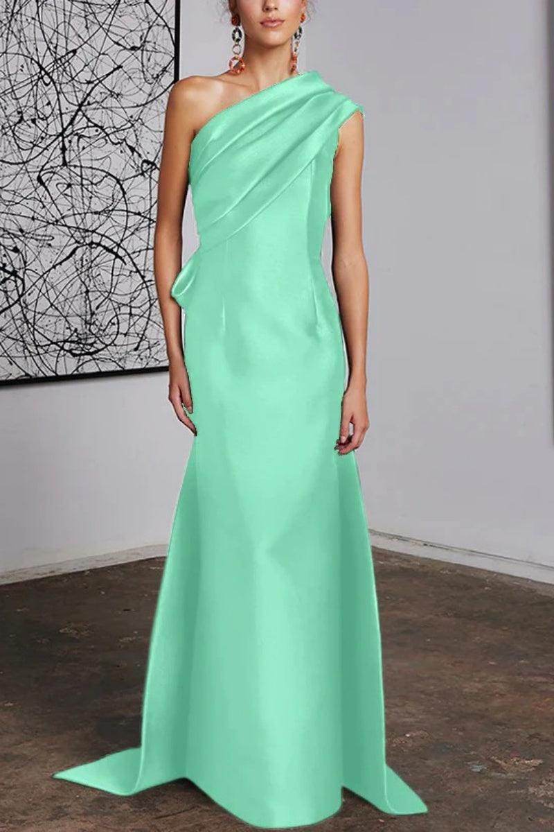 Sheath Column One Shoulder Mother of the Bride Dresses CM0372